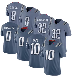 Özel Logo New England Rakiplikleri Futbol Forması 0 Christian Gonzalez 10 Drake Maye Nefes Alabilen Nem Emici %100 Polyester - Product Image 1