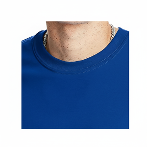 เสื้อยืดสตรีทแวร์คอกลมแขนสั้นสำหรับผู้ชายเสื้อยืดผ้าฝ้าย100% สีพื้นสำหรับฤดูร้อน - Product Image 1