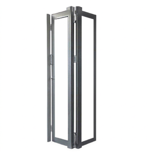 Puerta Plegable Moderna Tipo Acordeón, Puerta Corredera Doble de Vidrio Templado, Aislamiento Acústico de Aleación de Aluminio para Exteriores de Villas y Almacenes - Product Image 1