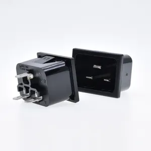 高品质VDE SEMKO BSMI证书IEC60320-C20电源入口交流插座插座1.5公3叉16A250V 35 * 27毫米