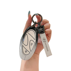 เคสกุญแจรถยนต์โลหะผสมสังกะสี ซิลิกาเจล สำหรับ Hyundai <span class=keywords><strong>IONIQ</strong></span> 6 Grandeur GN7 Sonata Elantra พร้อมพวงกุญแจ - Product Image 1