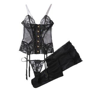 Lencería Elegante y Sexy, Corsé Transparente con Tirantes, Medias de Bailarina, Lencería para Club Nocturno - Product Image 5