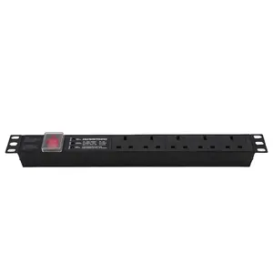 China factory UK 5 way 3 light filtering surge production grounding instructions power distribution unit 19" 1U plastic PDU