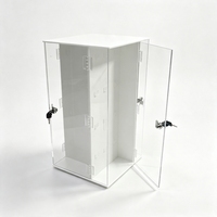 Vitrine d'exposition en acrylique avec éclairage LED pour accessoires mobiles, présentoir rotatif à 360° pour bijoux et boucles d'oreilles
