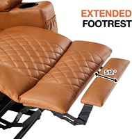 Direct usine Eiayeebil chaise inclinable en cuir marron clair Massage thermique à double moteur Ports USB Type C Ascenseur de position infinie