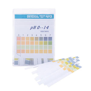 Tiras de medição do <span class=keywords><strong>pH</strong></span> do papel do teste do <span class=keywords><strong>pH</strong></span> da água líquida das tiras do laboratório 100 0-14 - Product Image 5