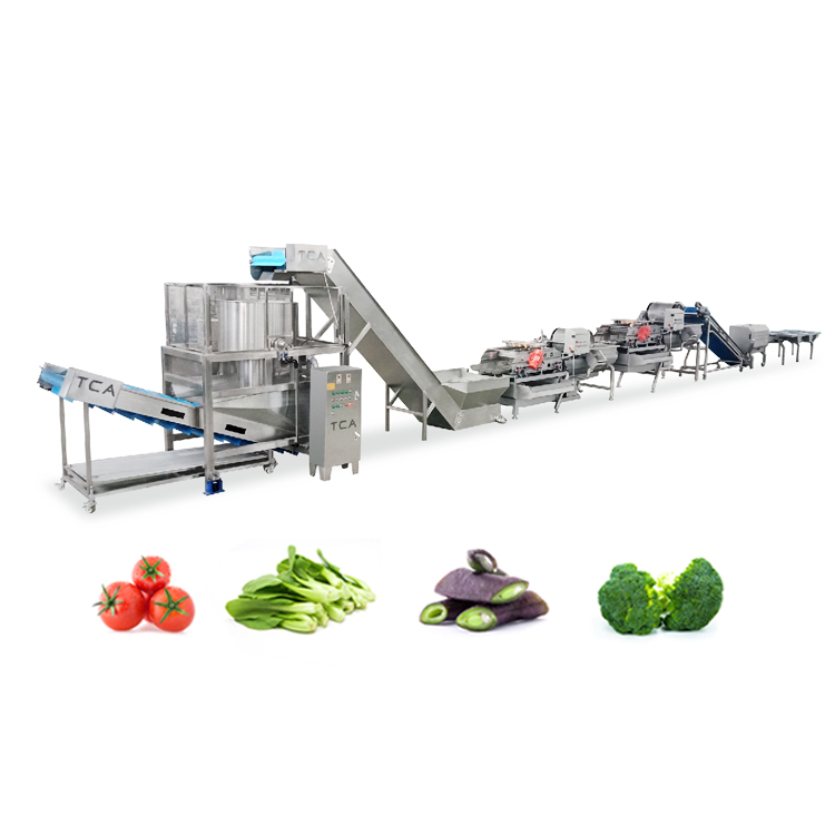 Maquinaria automática para frutas y verduras, línea de procesamiento de ensaladas y frutas