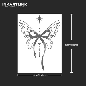 <span class=keywords><strong>Tatuaje</strong></span> Temporal Personalizado con Diseño de Lazo y Mariposa, Resistente al Agua, de Larga Duración (15 Días), Arte Corporal Semipermanente para Brazo y <span class=keywords><strong>Hombro</strong></span>, para Mujeres - Product Image 3