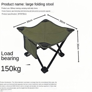 Silla plegable grande y moderna personalizada para exteriores, tubo de hierro grueso y alto, taburete de pesca cuadrado de cuatro esquinas, puesto de mercado nocturno para jardín - Product Image 2