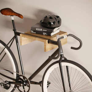 WOQI in <span class=keywords><strong>legno</strong></span> massello portabiciclette di colore personalizzato per biciclette per interni con montaggio a parete in <span class=keywords><strong>legno</strong></span> fatto a mano porta bici porta-parete segno per uso domestico - Product Image 1