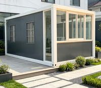 Cabine préfabriquée en conteneur avec façade en acier, entièrement assemblée, installation rapide pour bureau de chantier, studio, façade de cabine préfabriquée en conteneur