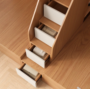 Lit superposé personnalisé en bois massif pour enfants avec <span class=keywords><strong>armoire</strong></span> et bureau intégrés, et dressing intégré - Product Image 5