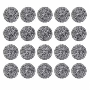 20 tampons à récurer en spirale en acier inoxydable pour casseroles en fonte et nettoyage de cuisine - Product Image 1