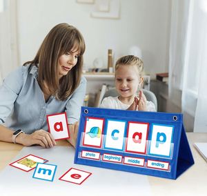 Foldable Desktop Kit for Word Building Pocket Chart <b>Tent</b> Cards CVC Words Phonics Games Blending Board for Kindergarten Reading - Product Image 4