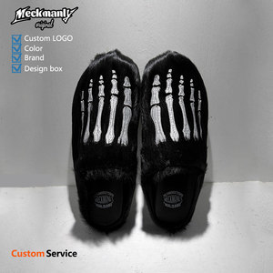 High quality men's and women's non <b>slip</b> cork slippers, outdoor flat slippers, printed embroidery, fur slippers - Product Image 6