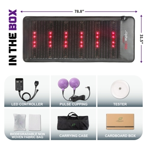 Tappetino per Massaggi A9000 in Ametista con Luce Rossa Affidabile, Terapia PEMF, Cristalli Curativi e Riscaldamento per il Corpo - Product Image 6