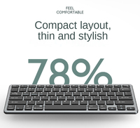 Keyboard dan Mouse Nirkabel Mini untuk Kantor, Desain Ultra Tipis dengan Sentuhan Metalik, Kompatibel dengan IOS/Win/Android, Dapat Disesuaikan untuk Pabrik Baru