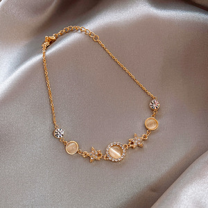 Braccialetto <span class=keywords><strong>con</strong></span> ciondoli a forma di stella braccialetto placcato oro <span class=keywords><strong>con</strong></span> opale di occhio di gatto femminile <span class=keywords><strong>con</strong></span> personalità dei gioielli della sorella migliore - Product Image 4