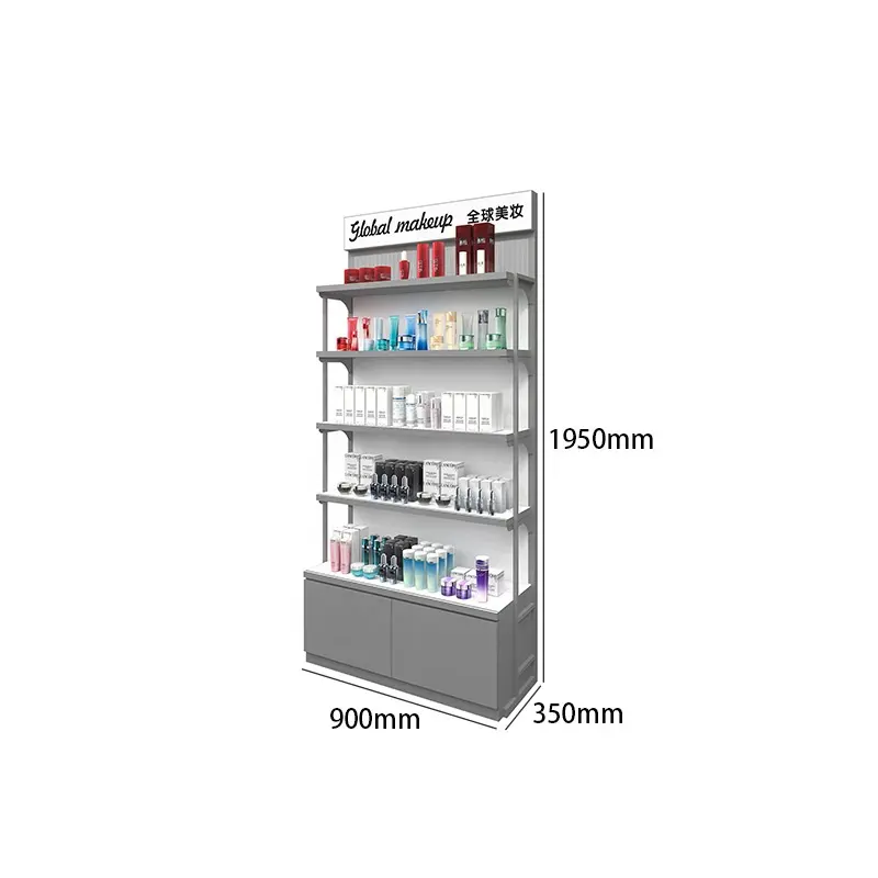 Mode Cosmetische Planken Schoonheidswinkel Winkel Winkel Cosmetische Display Rack Met Kast