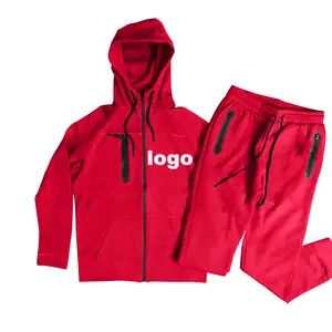 High quality unisex custom logo fitness track jogging suite sets men custom sweatsuit
