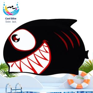 Gorro de Natación de Silicona Impermeable para Niños, Suministros de Snorkel, Logotipo Personalizado, Diseño de Tiburón y Delfín para Niños - Product Image 3