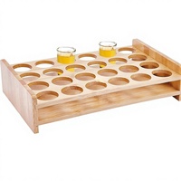 Support de service pour 24 verres à shot avec organisateur et présentoir pour fêtes, bars et clubs - Trous de 1,53 pouce - Excellent rapport qualité-prix, faible MOQ