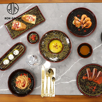 Vaisselle en céramique moderne en gros, assiettes à sushi, à dessert, à dîner, de 10/12 pouces, pour la restauration, vaisselle de table pour restaurant commercial