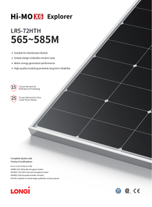 Panel <span class=keywords><strong>Solar</strong></span> Longi Hi-Mo X6 de 565W-585W LR5-72HTH, 144 Celdas, Paneles Fotovoltaicos Monocristalinos, <span class=keywords><strong>Precio</strong></span> al <span class=keywords><strong>por</strong></span> Mayor - Product Image 2