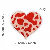 Patchs brodés personnalisés en forme de cœur à carreaux, thermocollants, pour la décoration de vêtements