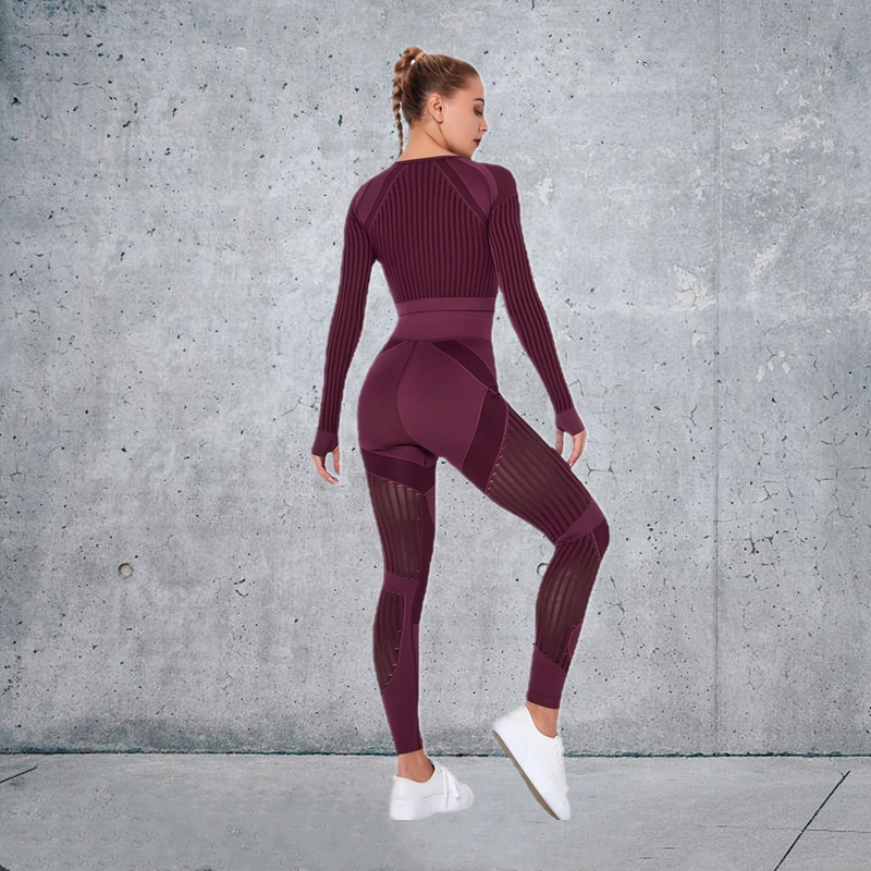 10 colors Fashion Modern Breathable Workout Clothing Women Active Wear Yoga Set hygroscopic and sweat releasing