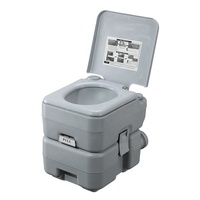 Toilette de camping portable avec réservoir dissimulé, double chasse d'eau, cuvette carrée, design moderne