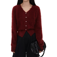 OEM pour client américain pull en cachemire automne/hiver col en V 100% cardigan en cachemire pull d'extérieur décontracté en tricot pour femmes
