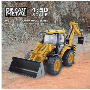 מכירה לוהטת 1:50 סולם סטטי דגם מלא סגסוגת למות יצוק מתכת חופר דגם צעצוע שני-דרך מלגזה דגם - Product Image 2