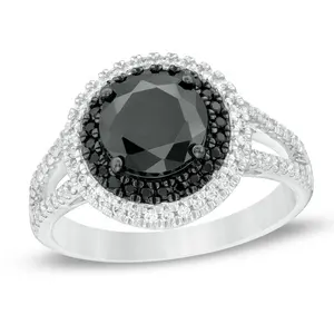 Certificat GIA Usine Vente en gros Bague personnalisée Diamant noir naturel Forme personnalisée Bague de mariage pour femme Cadeau Bijoux