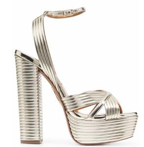 Sandales tendance pour femmes, talons aiguilles à bout ouvert rond d'été, bride à la cheville, semelle intérieure en PU, fermeture à lacets - Product Image 5