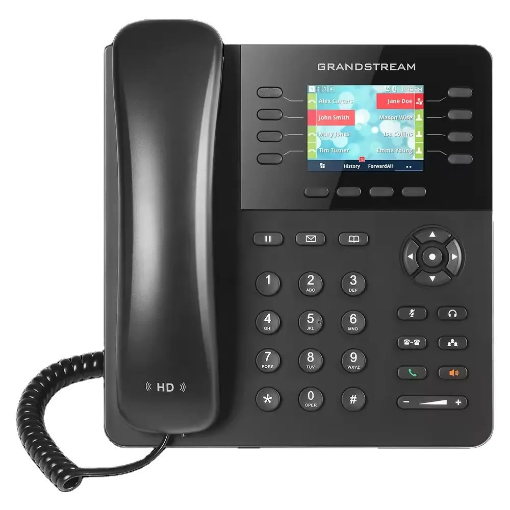 Granstream telepon IP 8 baris 4 akun SIP 4 layar warna XML telepon IP kinerja tinggi GXP2135