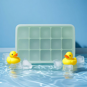 Silicone cubetto di ghiaccio 15 stampi con coperchio rimovibile riutilizzabile congelatore vassoi per whisky alimenti per bambini - Product Image 4