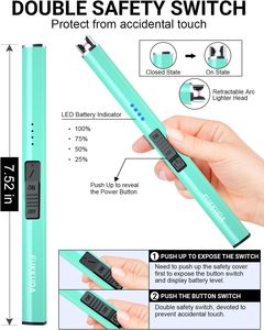 Briquet électrique vintage personnalisé avec logo, rechargeable par USB, à arc, pour cuisine, bougies et plastique - Product Image 4