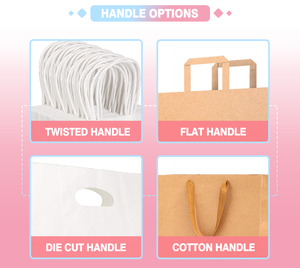 Bán buôn đầy đủ logo in mua sắm túi giấy với xử lý màu nâu và trắng Kraft túi giấy với logo riêng của bạn - Product Image 4