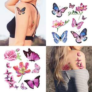 <span class=keywords><strong>Tatuajes</strong></span> Temporales <span class=keywords><strong>3D</strong></span> para Mujeres Adultos, Pegatinas de Tatuaje de Mariposa <span class=keywords><strong>Tatuajes</strong></span> <span class=keywords><strong>Realistas</strong></span> Temporales Mujer Impermeable de Larga Duración - Product Image 5