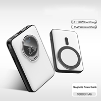 Batterie externe magnétique sans fil PD20W USB 22.5W avec câbles intégrés QC3.0 et support pour iPhone 17 16 15 14