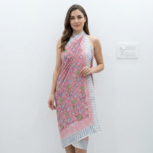 Pareo de Playa 100% Algodón con Estampado a Mano, Suave y Ligero, para Mujer, Ideal para Vacaciones y Viajes - Product Image 6