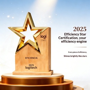 Nuovo Trofeo Scultura a Stella a Cinque Punte in Metallo 2026, Medaglia in <span class=keywords><strong>Legno</strong></span> Personalizzata Creativa per Riunioni Annuali, Commemorativa per Team Eccellenti - Product Image 3