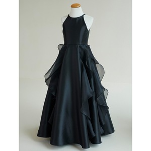 Abito da Cerimonia <span class=keywords><strong>Nero</strong></span> di Alta Gamma Stile Passerella con Collo all'Americana per Bambine, Ideale per Esibizioni di Pianoforte, Eventi e da Principessa - Product Image 2