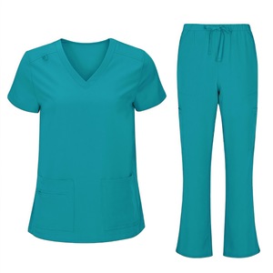 Women V-Neck <b>Scrub</b> Set Moisture Wicking Split Uniforms For Hospital Work Wear Size S XXL - Product Image 4