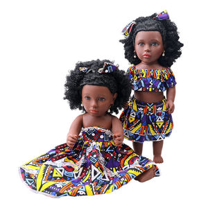 Nueva muñeca de moda de PVC suave de 18 pulgadas, niña africana con ropa negra, juguete infantil de material plástico duradero. - Product Image 2
