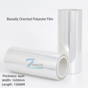 <span class=keywords><strong>Film</strong></span> BOPET transparent de 6 m (traité corona d'un côté, qualité isolation électrique) – Substrat de <span class=keywords><strong>film</strong></span> adapté pour magnétron - Product Image 1