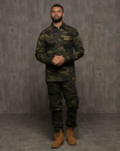 Combat Tactical Camouflage Uniform Set Jacket Overalls Suit Waist Sleeves Adjustable Men's And Women's Digital Polyester