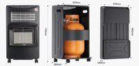 Chauffage infrarouge mobile et portable sur pied pour extérieur, chambre et salon, avec certification ODS Classe A+ CE, gaz GPL HE01F