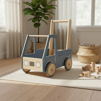 Chariot en bois pour bébé, chariot de marche, chariot de courses anti-renversement, chariot de rangement domestique, petit chariot, jouet d'apprentissage de la marche